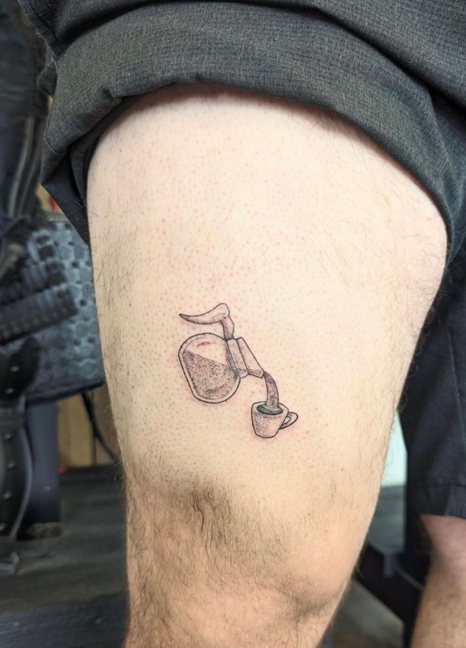Coffee Tattoo by Samantha Hnatiw at Crimson Empire Tattoo in Edmonton Alberta Canada