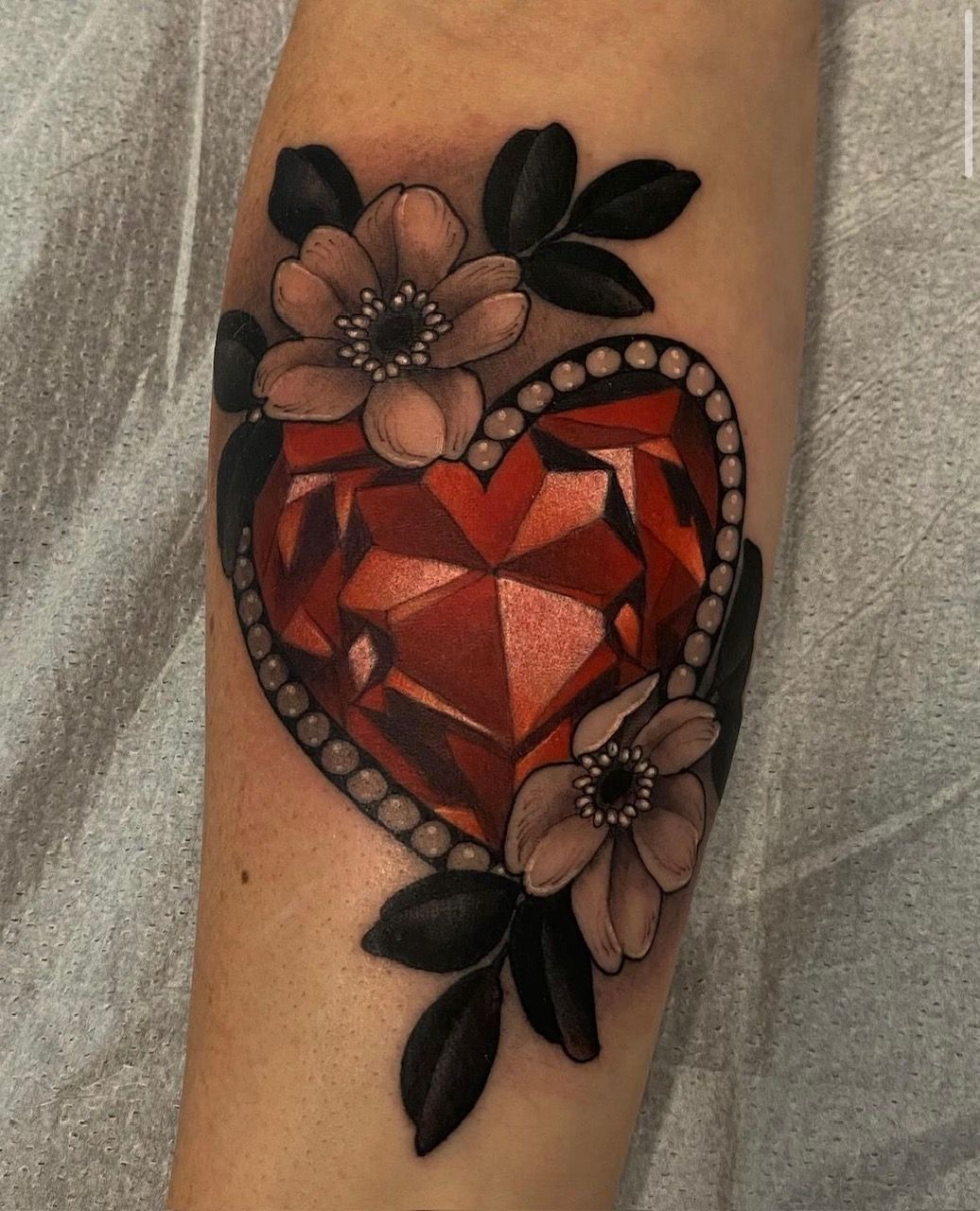 Gemstone Tattoo by Sasha Day at Crimson Empire Tattoo in Edmonton Alberta Canada