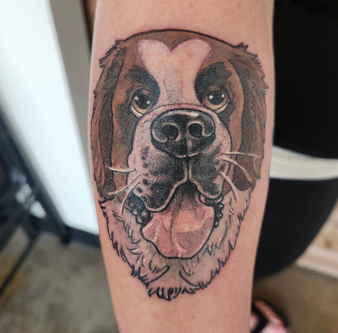 Dog Portrait Tattoo by Sheila Anderson at Crimson Empire Tattoo in Edmonton Alberta Canada