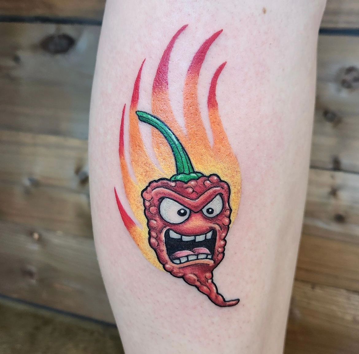 Hot Pepper Tattoo by Sheila Anderson at Crimson Empire Tattoo in Edmonton Alberta Canada