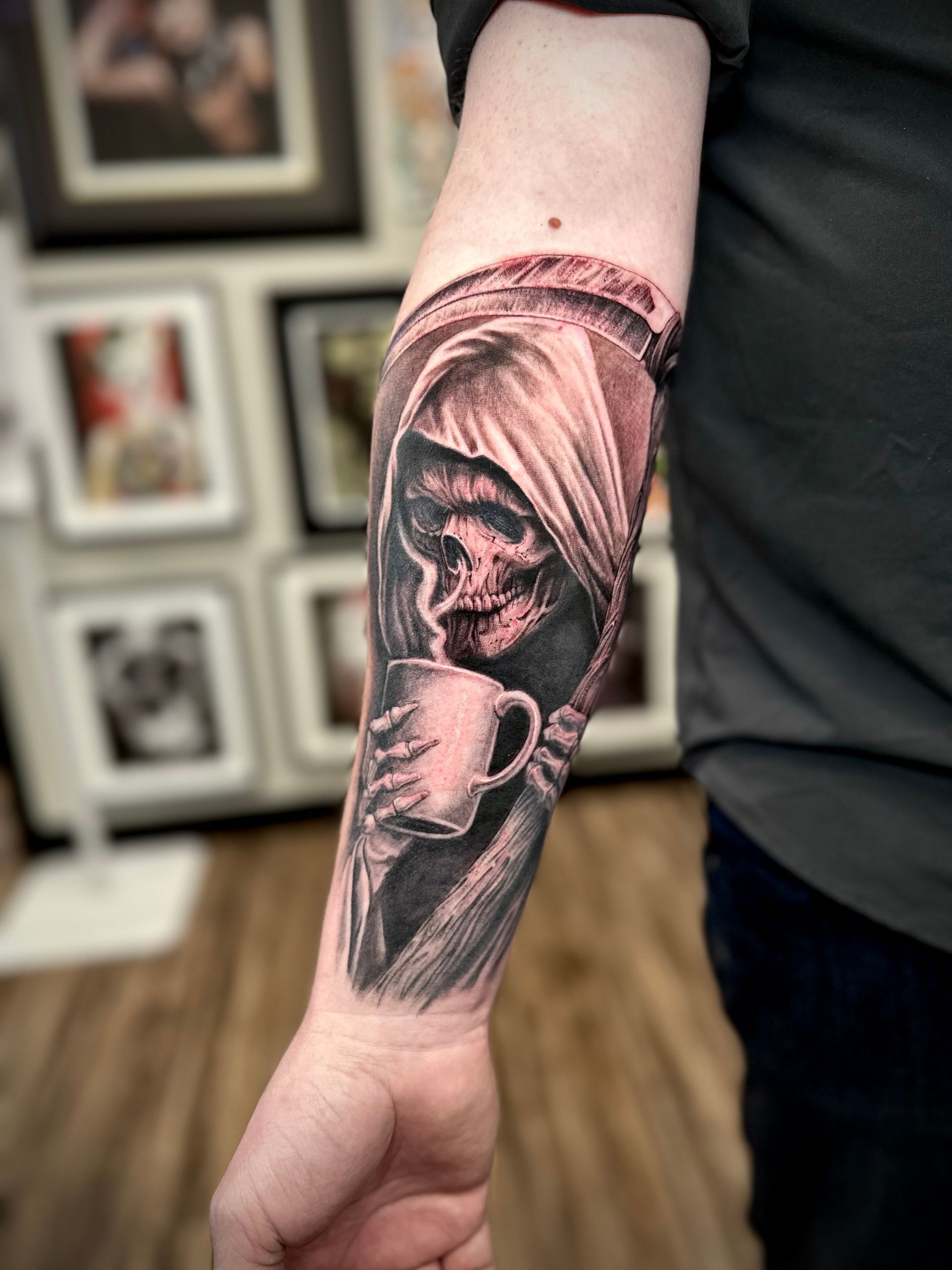 Grim Reaper Tattoo by Jackson Sukhov at Black Gold Tattoo Co in Edmonton Alberta Canada