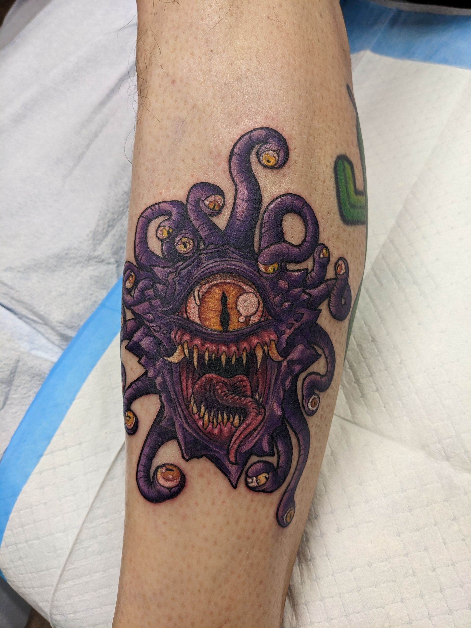 Monster Tattoo by Kevin Sherritt at Black Gold Tattoo Co in Edmonton Alberta Canada