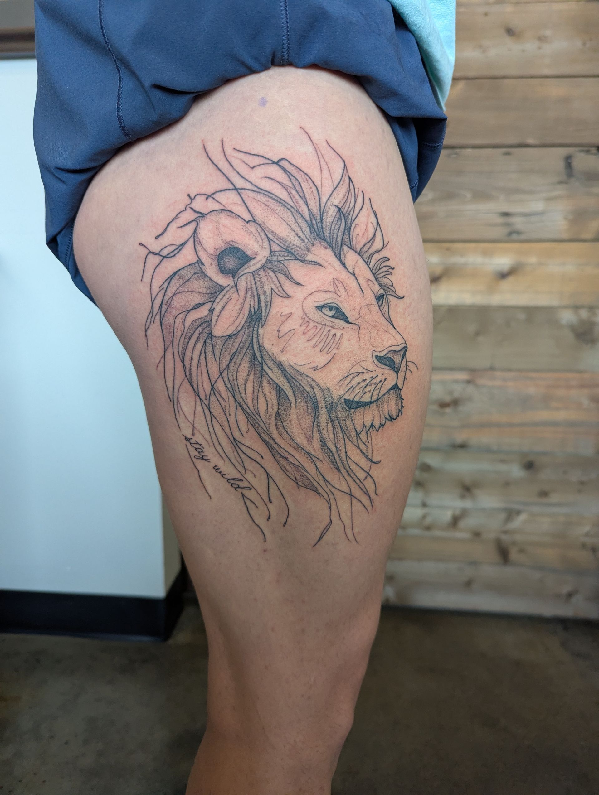 Lion Tattoo by Samantha Hnatiw at Crimson Empire Tattoo in Edmonton Alberta Canada