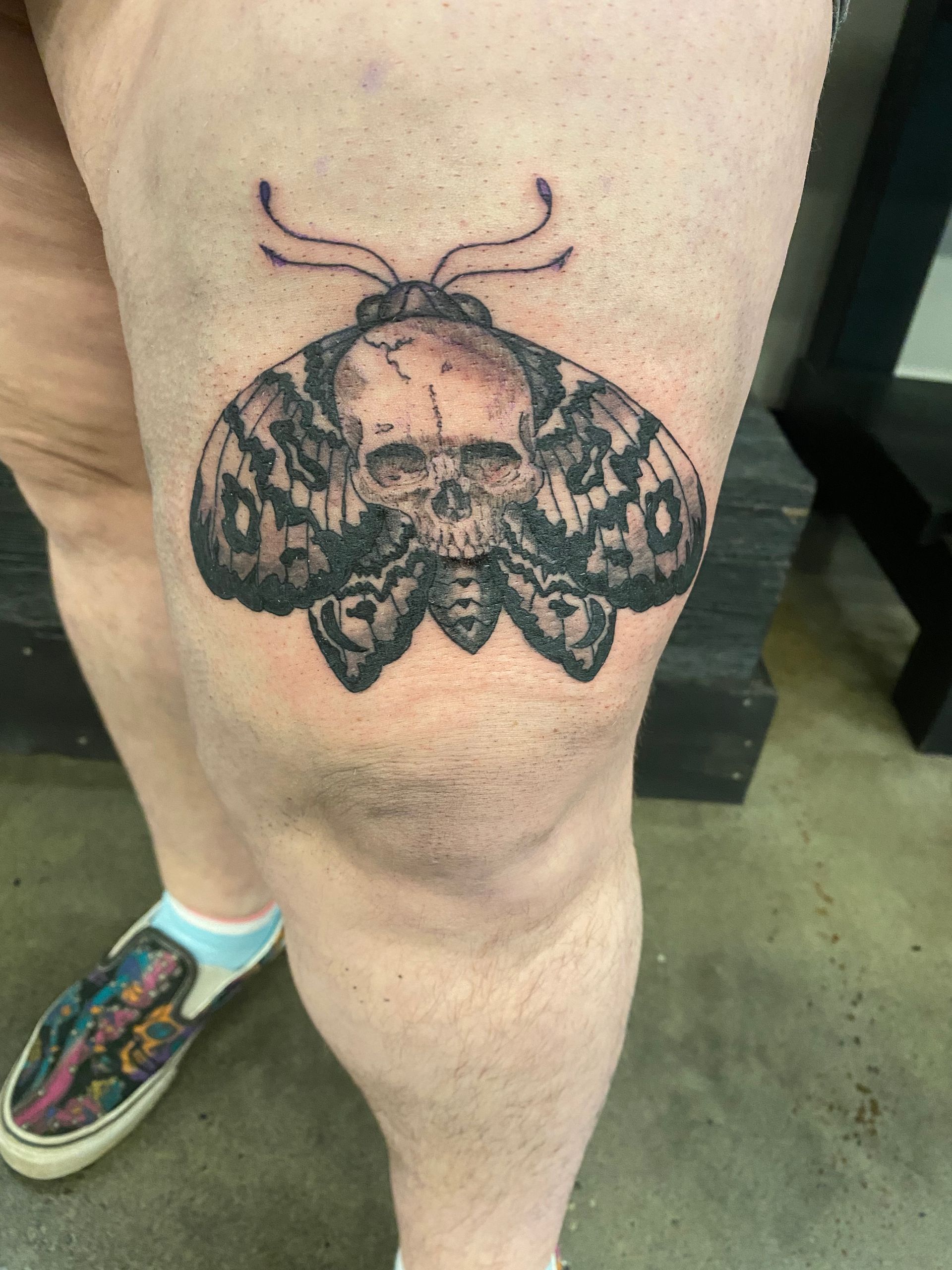 Death Moth Tattoo by Keon Courtney at Crimson Empire Tattoo in Edmonton Alberta Canada