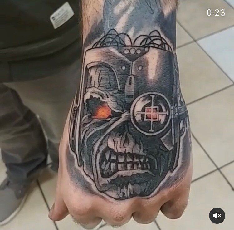 Eddie Iron Maiden Tattoo by Trevor Pelletier at Black Gold Tattoo Co in Edmonton Alberta Canada