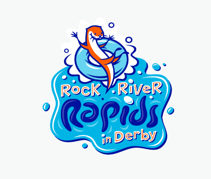 A logo for rock river rapids in derby