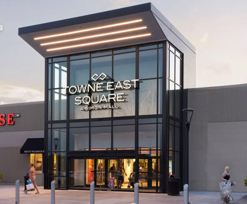 An artist 's impression of the towne east square shopping mall
