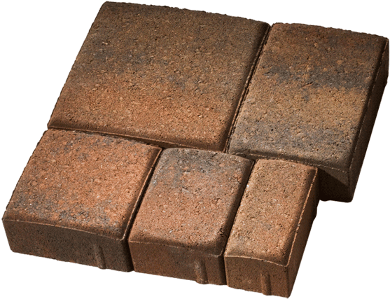 A pile of brown bricks on a white background