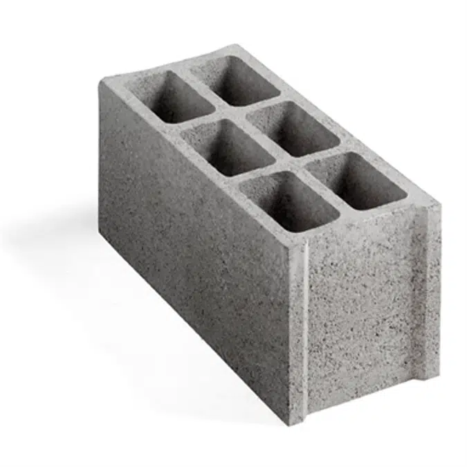 A concrete block with holes in it on a white background