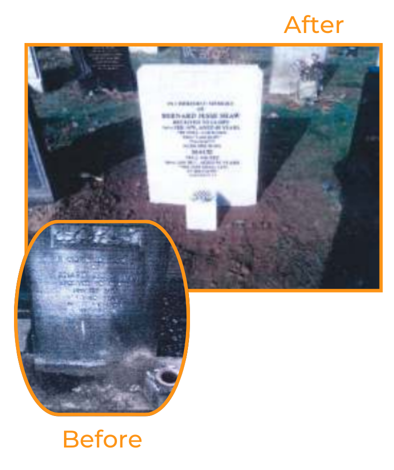 headstone restoration before and after