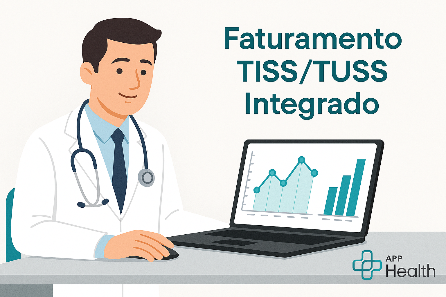 Comparativo entre faturamento manual e faturamento TISS/TUSS integrado.