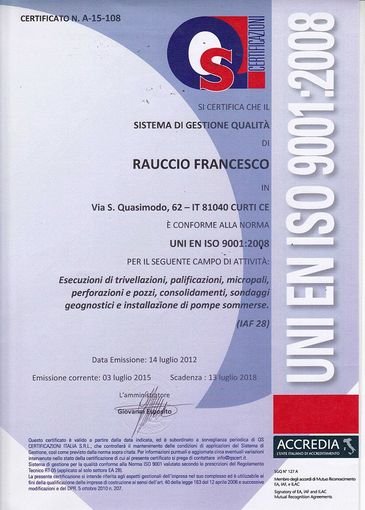 certificazione UNI EN ISO 9001:2008 Rauccio