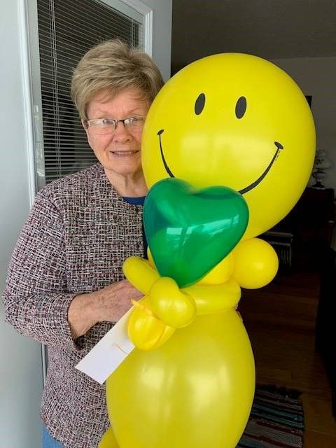 Houses under a pastel sky with a full moon. Paved road in foreground.
