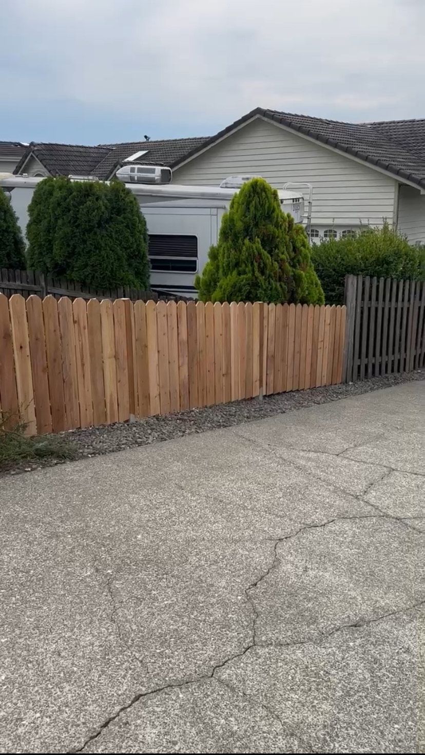 Colorful flower garden with an archway in front of a rustic wooden house.