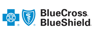 BlueCross BlueShield logo with cross and shield symbols.
