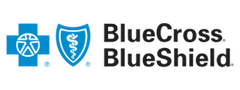 BlueCross BlueShield logo with cross and shield symbols.