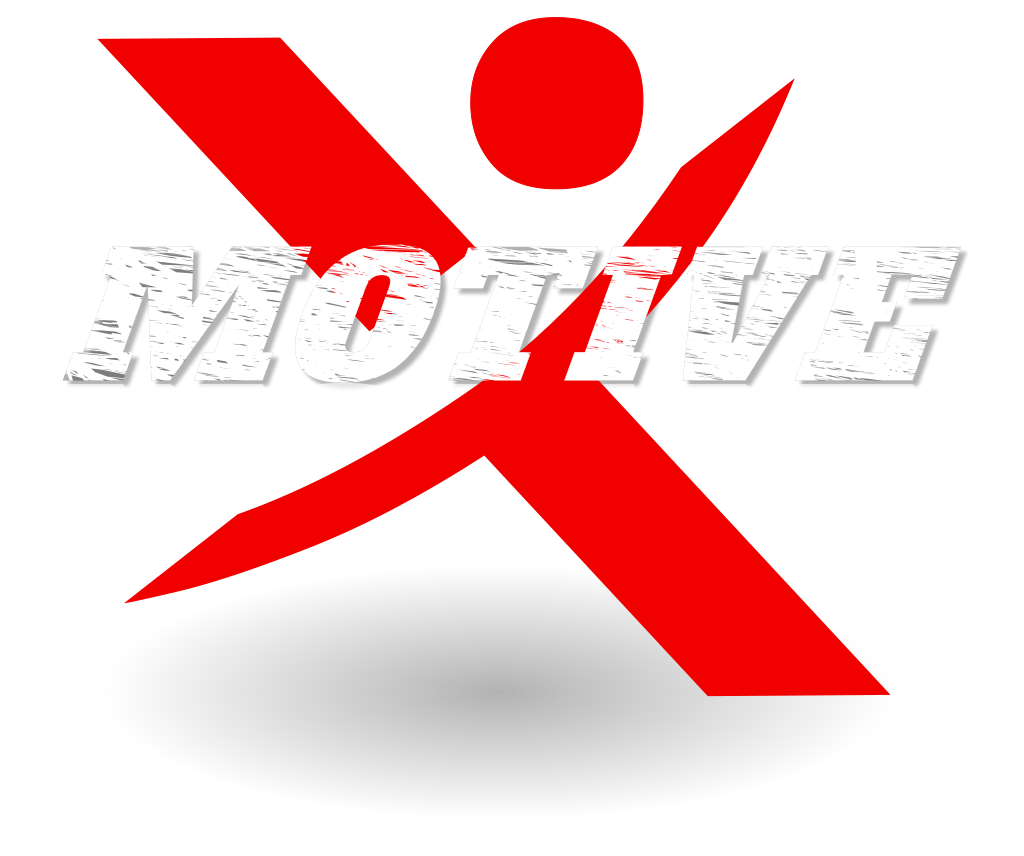 A red x with the word motive on it