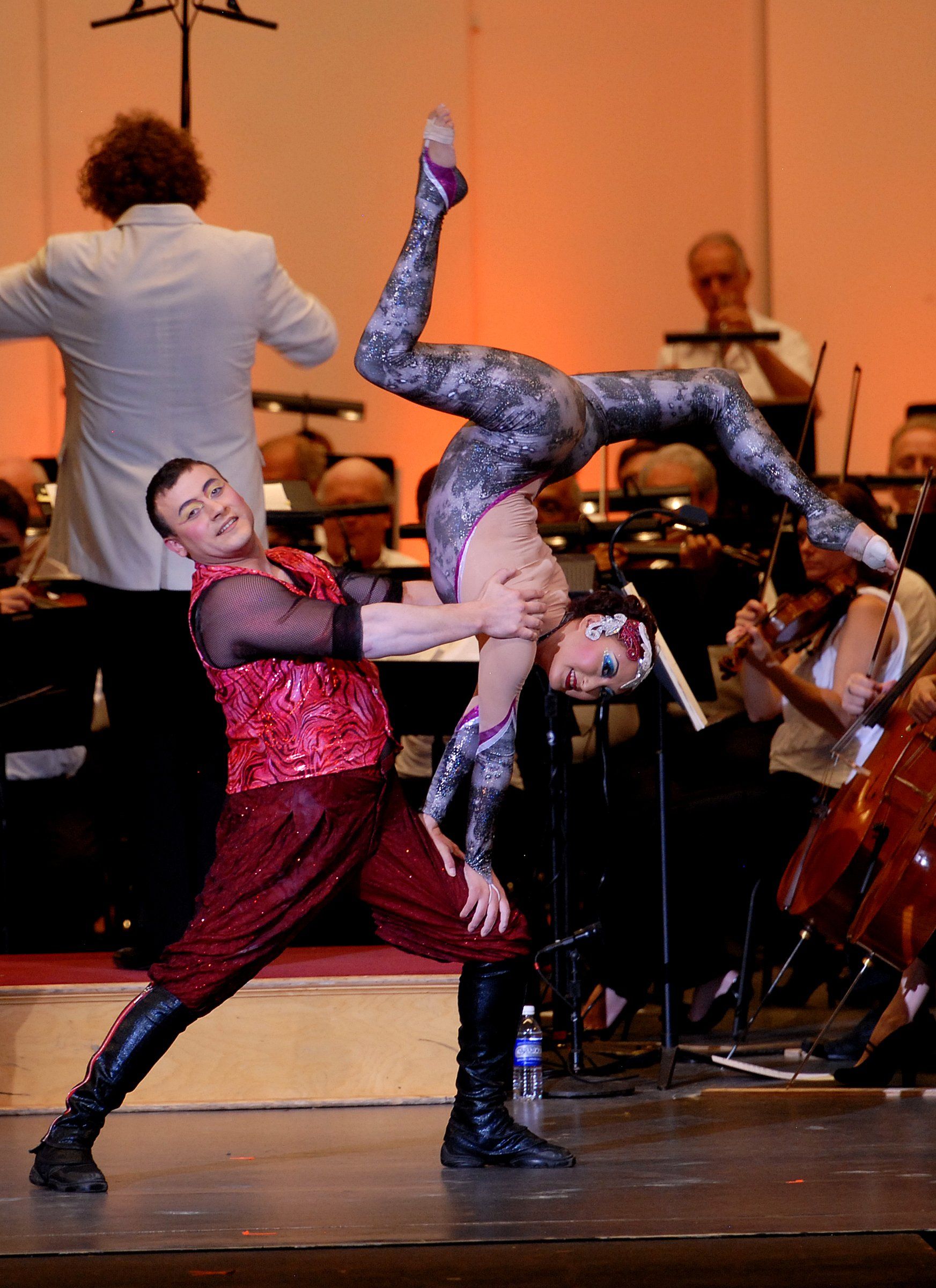 Milanus Circus, Miami, FL, entertainment with band.