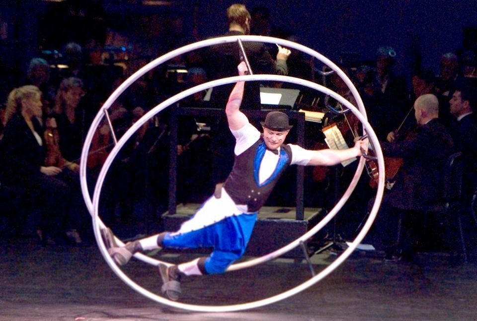 Milanus Circus, Miami, FL, acrobatic performance.