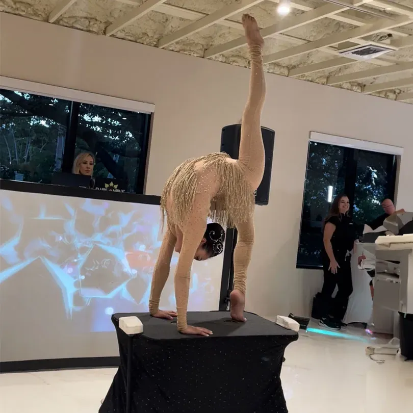 Milanus Circus, Miami, FL, contortion entertainment.