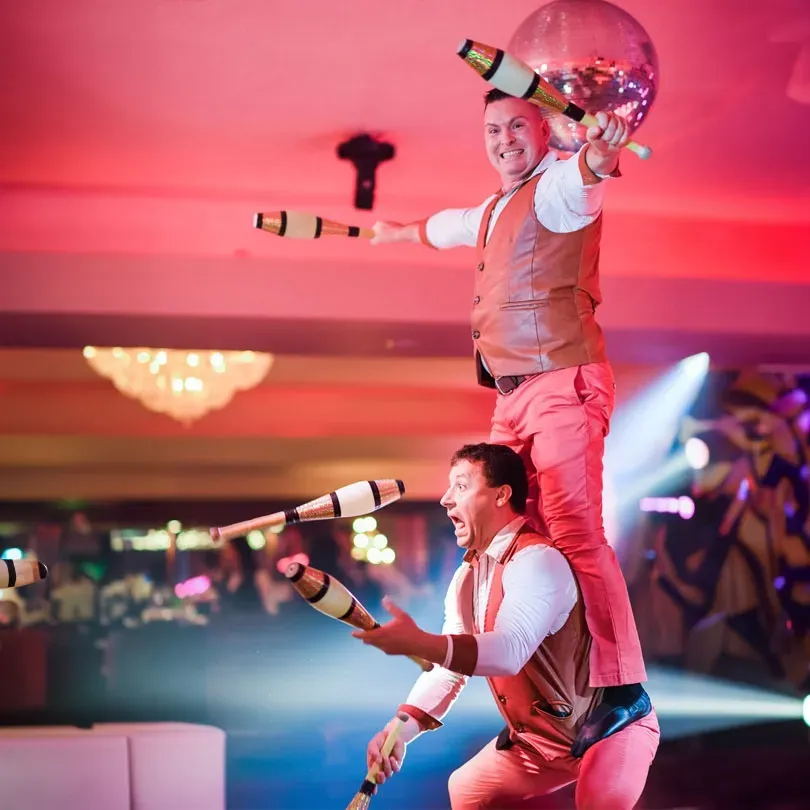 Milanus Circus, Miami, FL, acrobatic juggling entertainers.