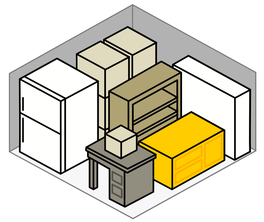 10x10 storage unit - Oakdale Self Storage - Approx. Capacity - 2½ Rooms
