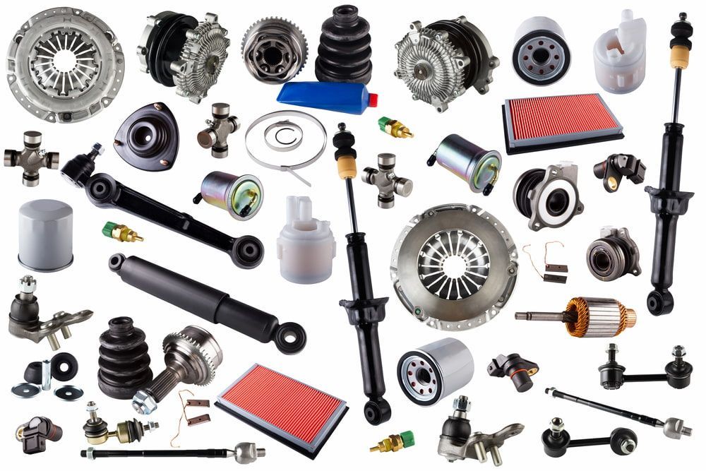 There Are Many Different Types of Car Parts on a White Background — BayZoil Truck & Auto Spares in Pialba, QLD
