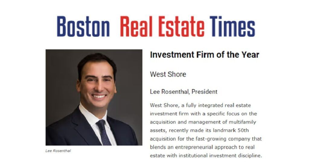 A man in a suit and tie is featured in the boston real estate times
