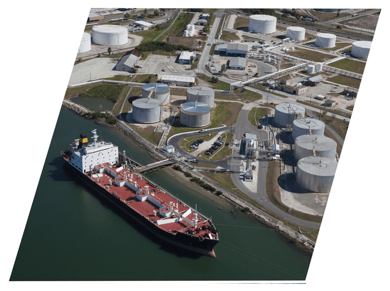 Aerial View of Crude Oil Tanker — Baton Rouge, LA — Upstream Petroleum