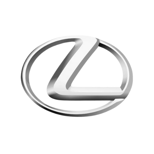 Lexus logo: Silver stylized 