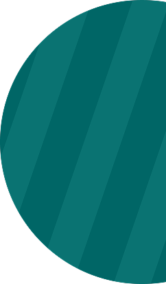 Teal circle with diagonal darker stripes, partially cropped on the right side