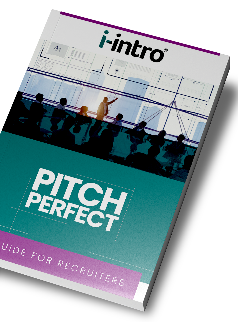 Magazine cover reading “Pitch Perfect” with a teal and purple design and a group silhouette at the top