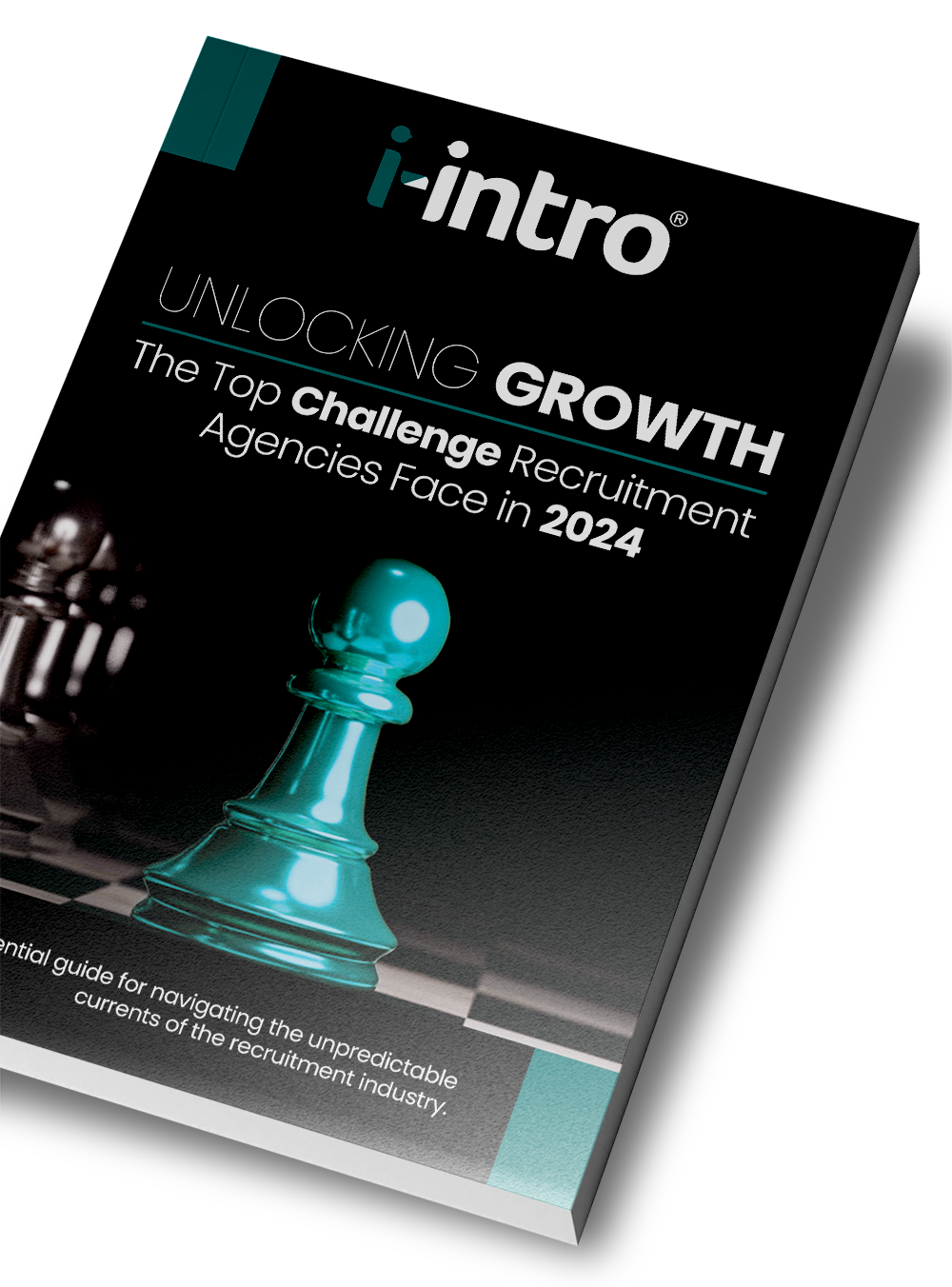 Black i-intro report cover with teal chess piece and the title “Driving Growth”