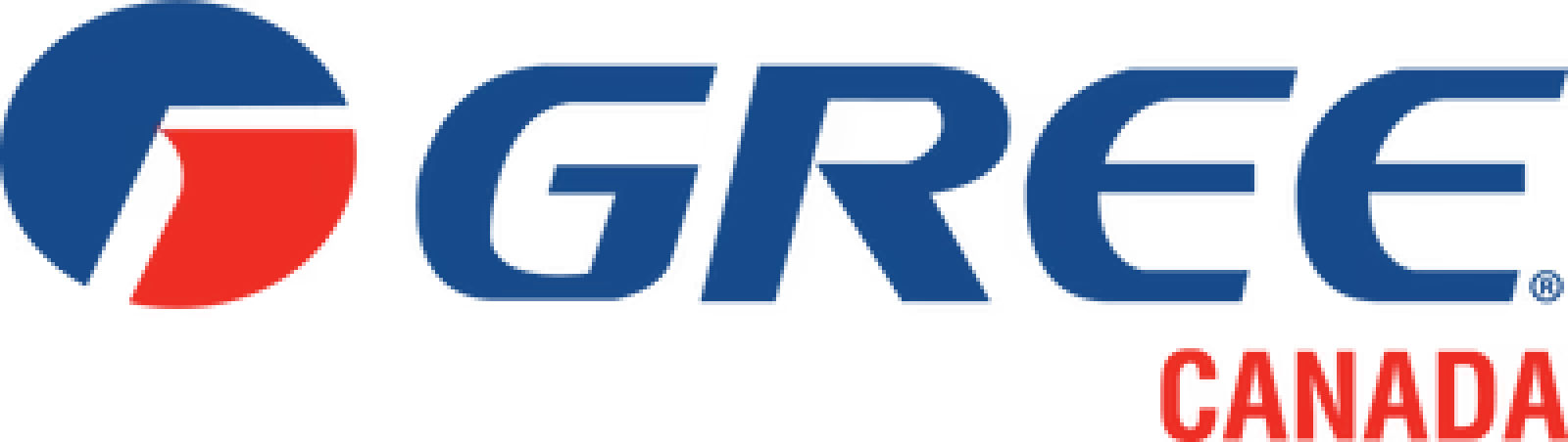 Le logo de gree canada est bleu et rouge sur fond blanc.