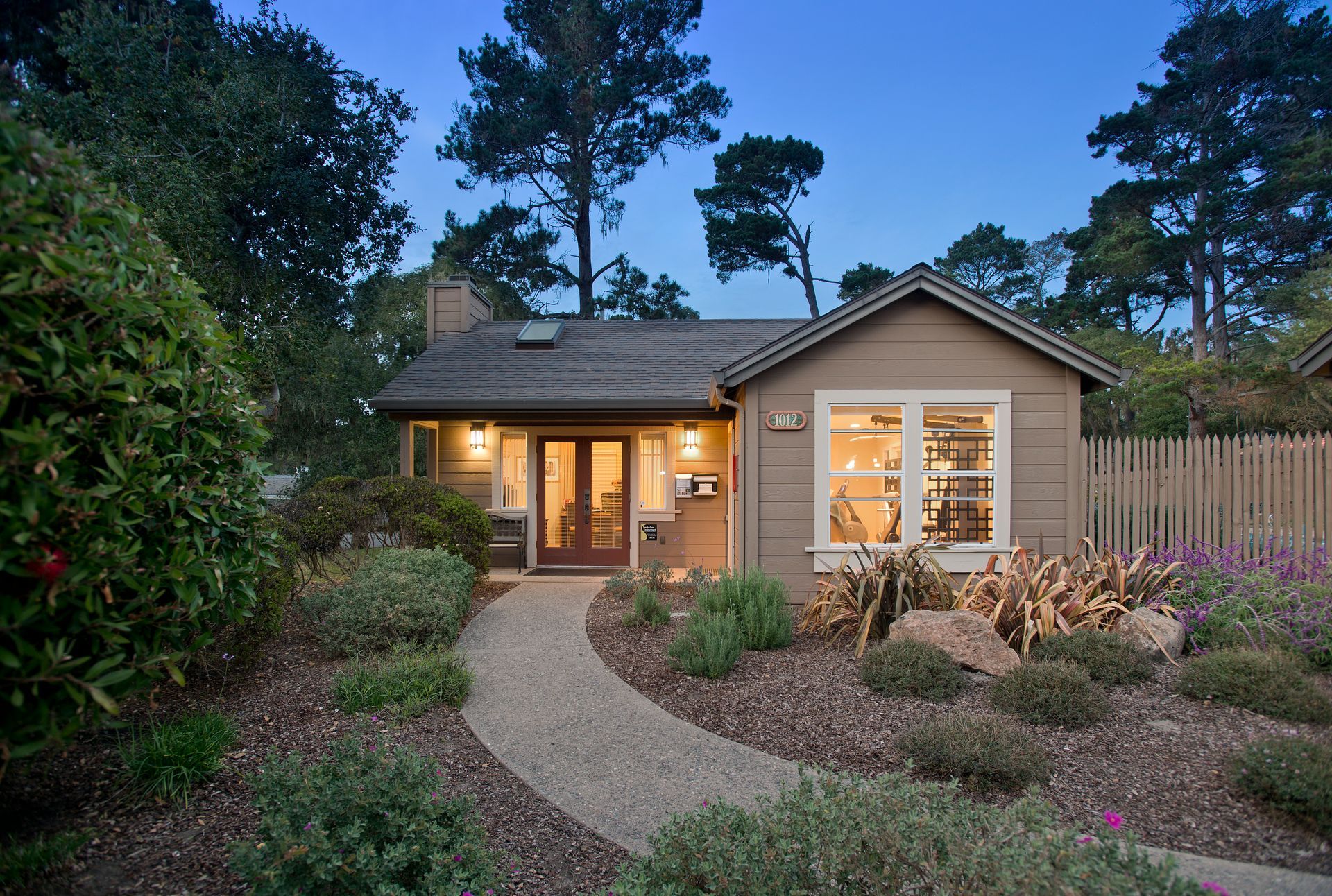 leasing office at sunset