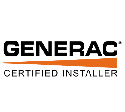 Generac Certified Installer logo in black and orange on a white background