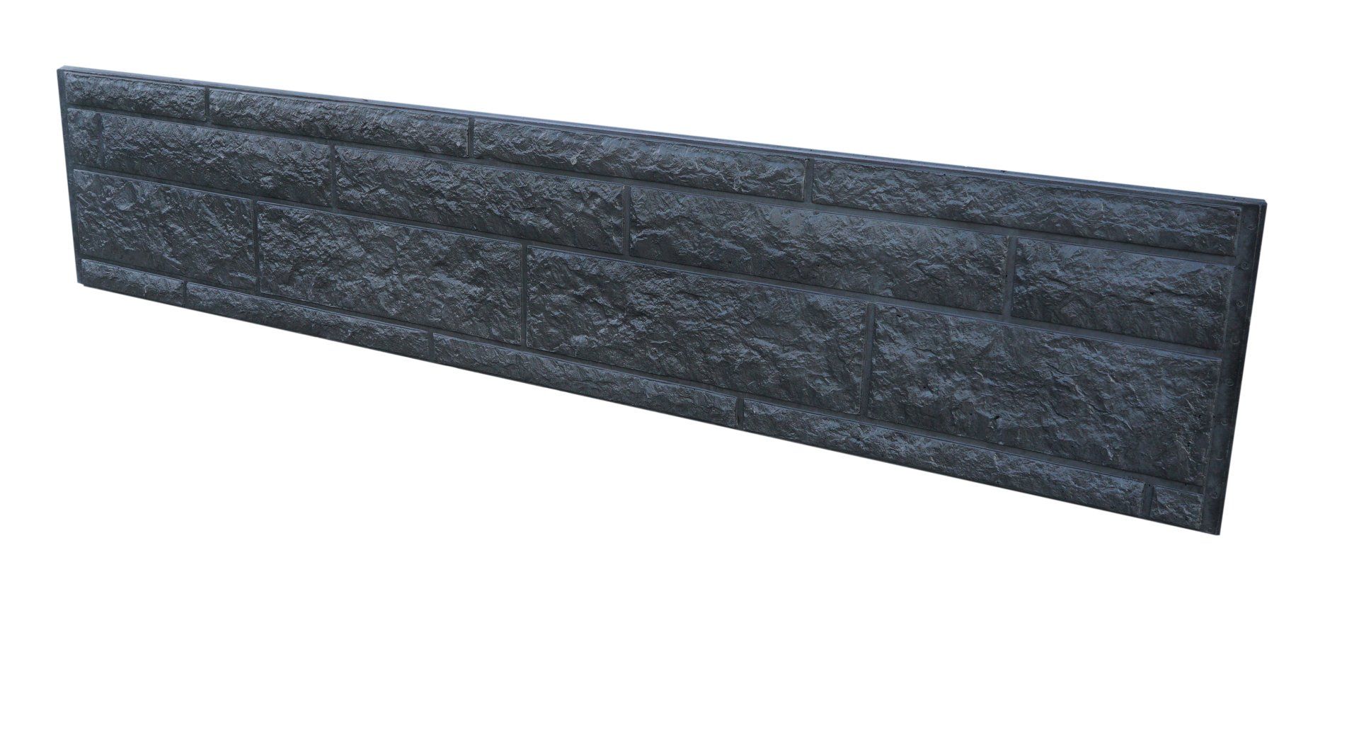 Een lang stuk zwart tapijt op een witte achtergrond.