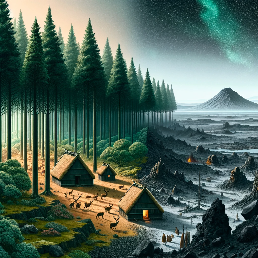 illustration of scandavia and iceland