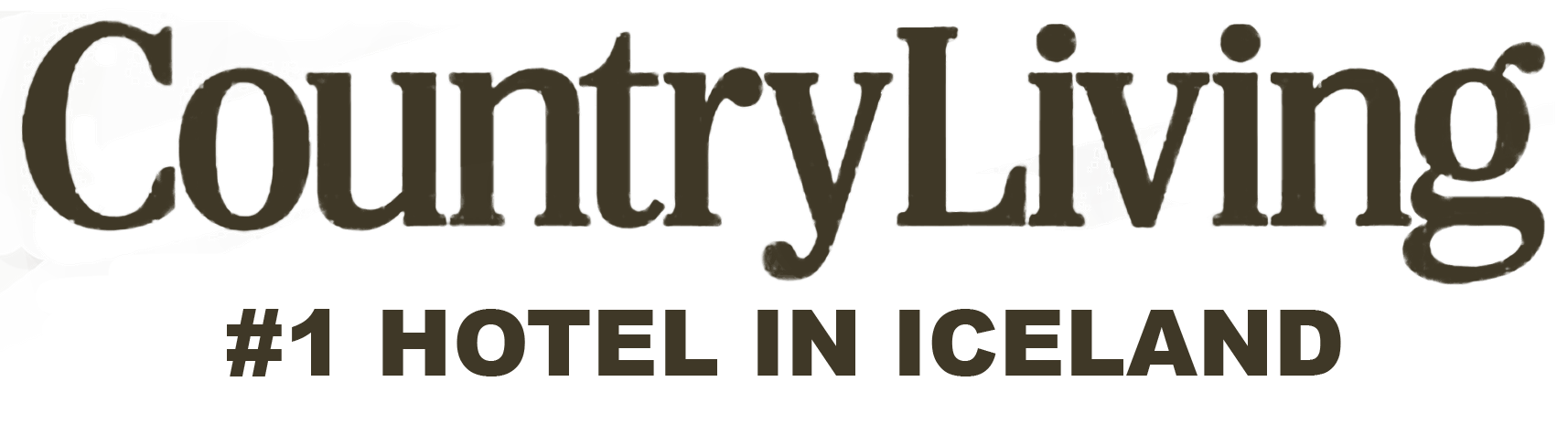 The logo for country living # 1 hotel in iceland