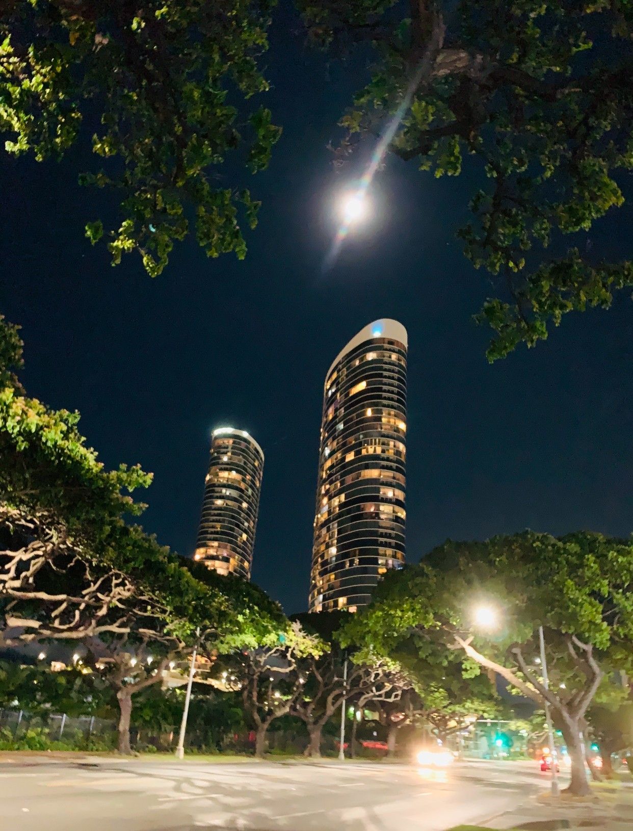 Building with lights at the night