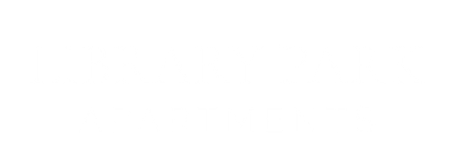 Library Park Apartments Logo - White