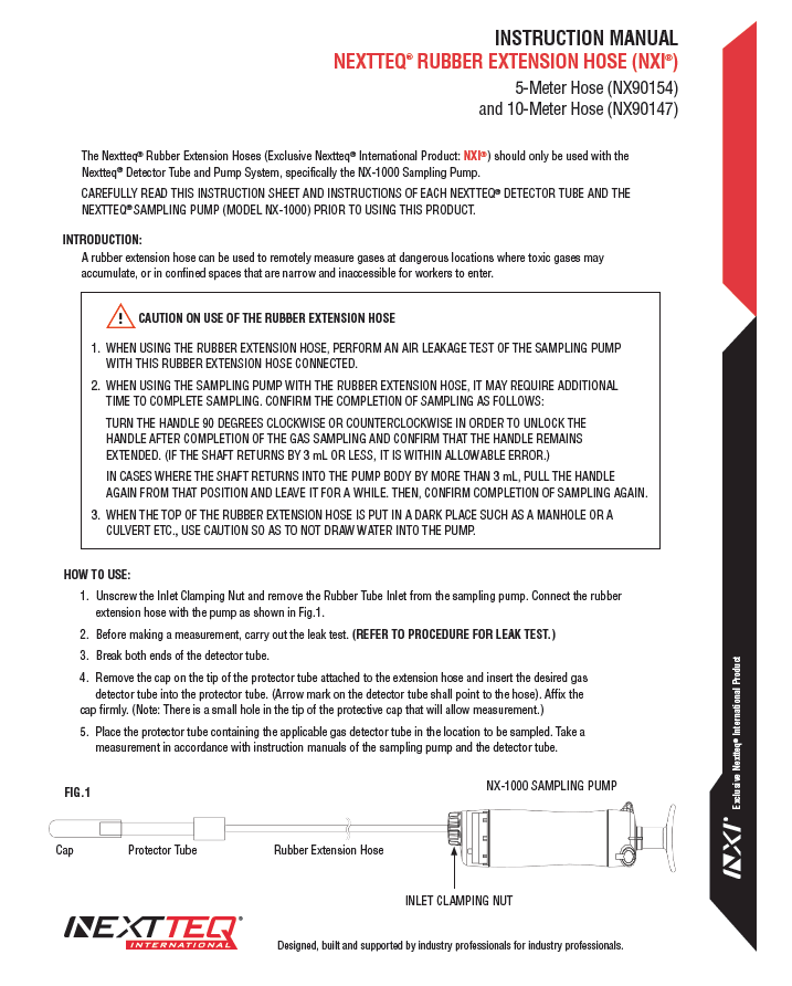 Nextteq® NX-1000 Pump Manual.