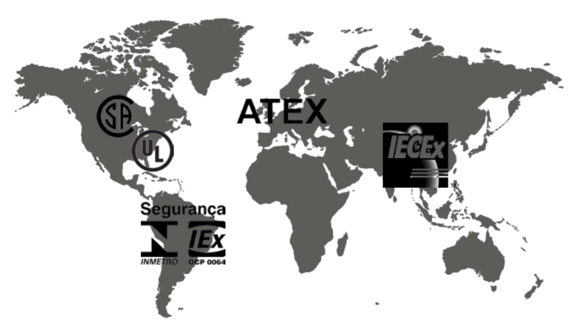 A world map showing NXM Series Multi Gas Detector Approvals.