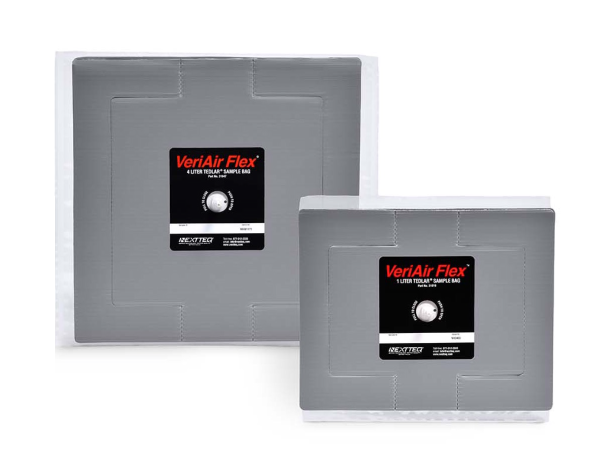 Two sizes of VeriAir Flex® Tedlar Manual-Inflating Sampling Bags.