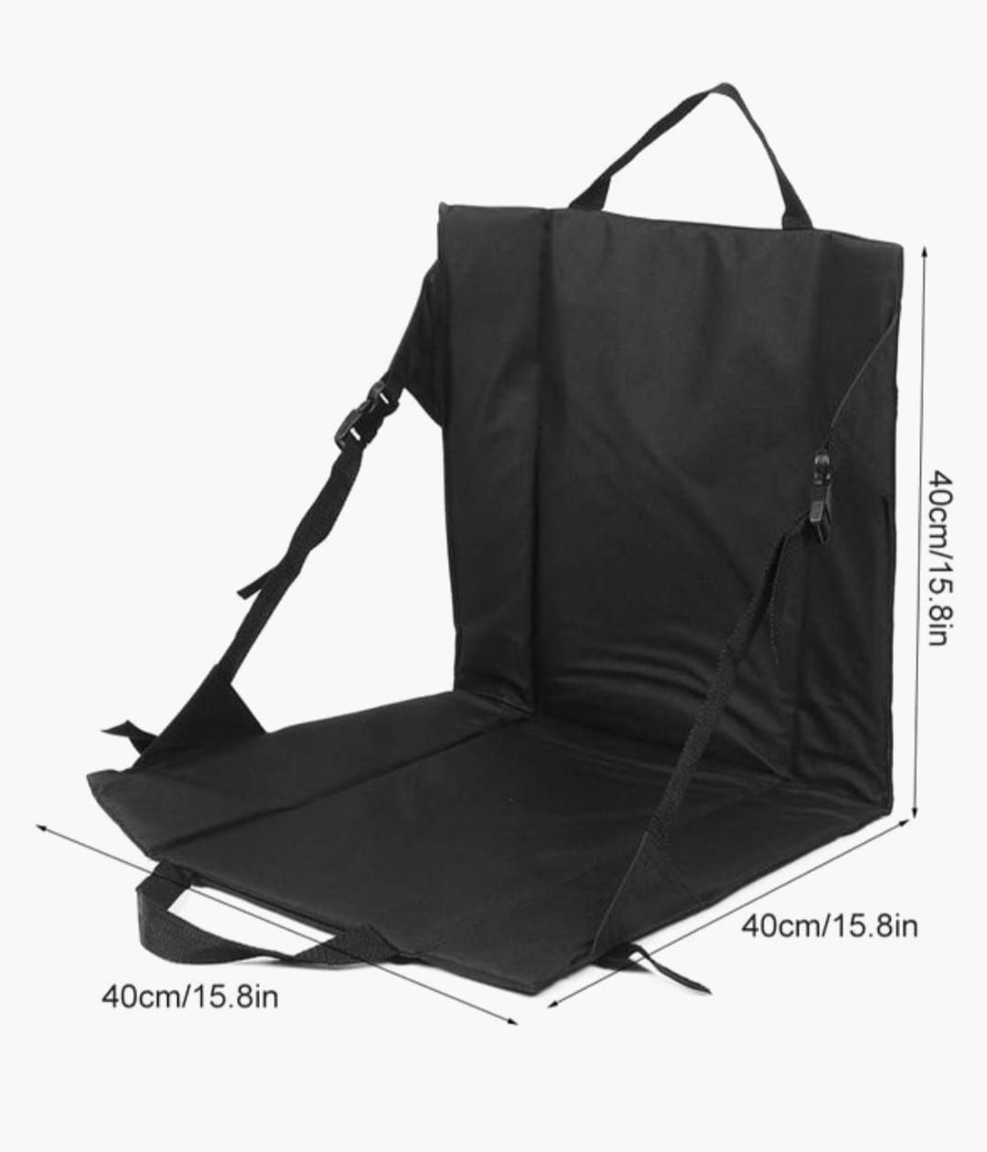 Foldable Beach Chair with Backrest – Black