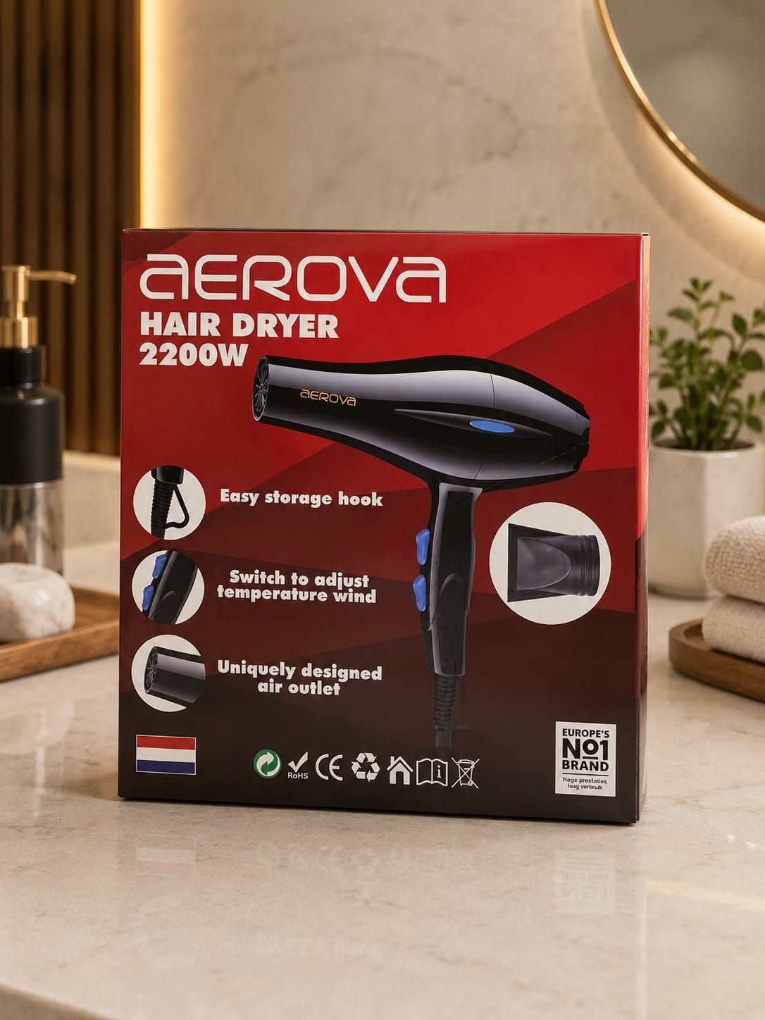 AEROVA Hair Dryer 2200W – Powerful, Fast & User-Friendly