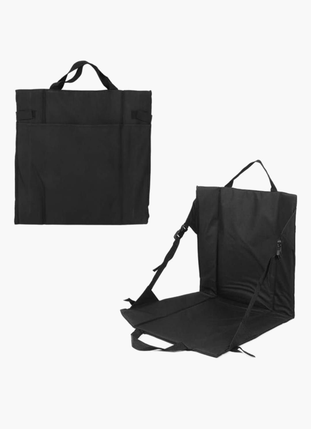 Foldable Beach Chair with Backrest – Black
