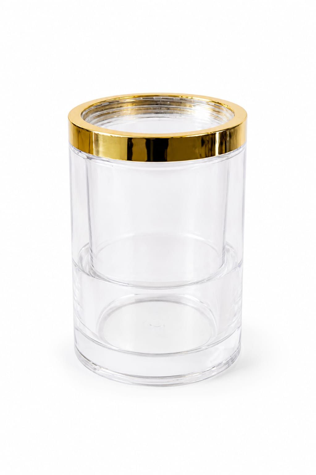Transparent Wine & Bottle Cooler with Gold Rim
