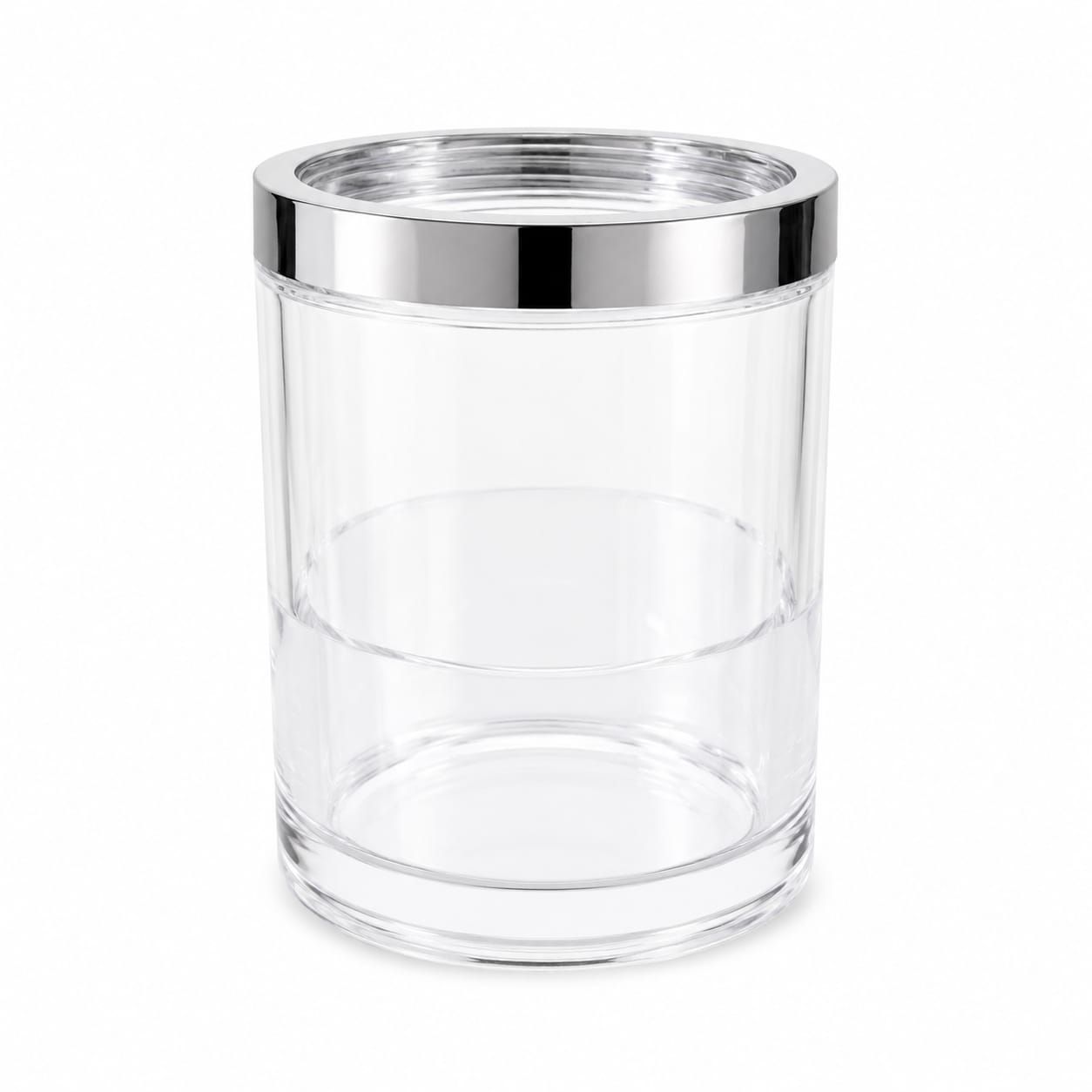 Transparent Wine & Bottle Cooler with Silver Rim
