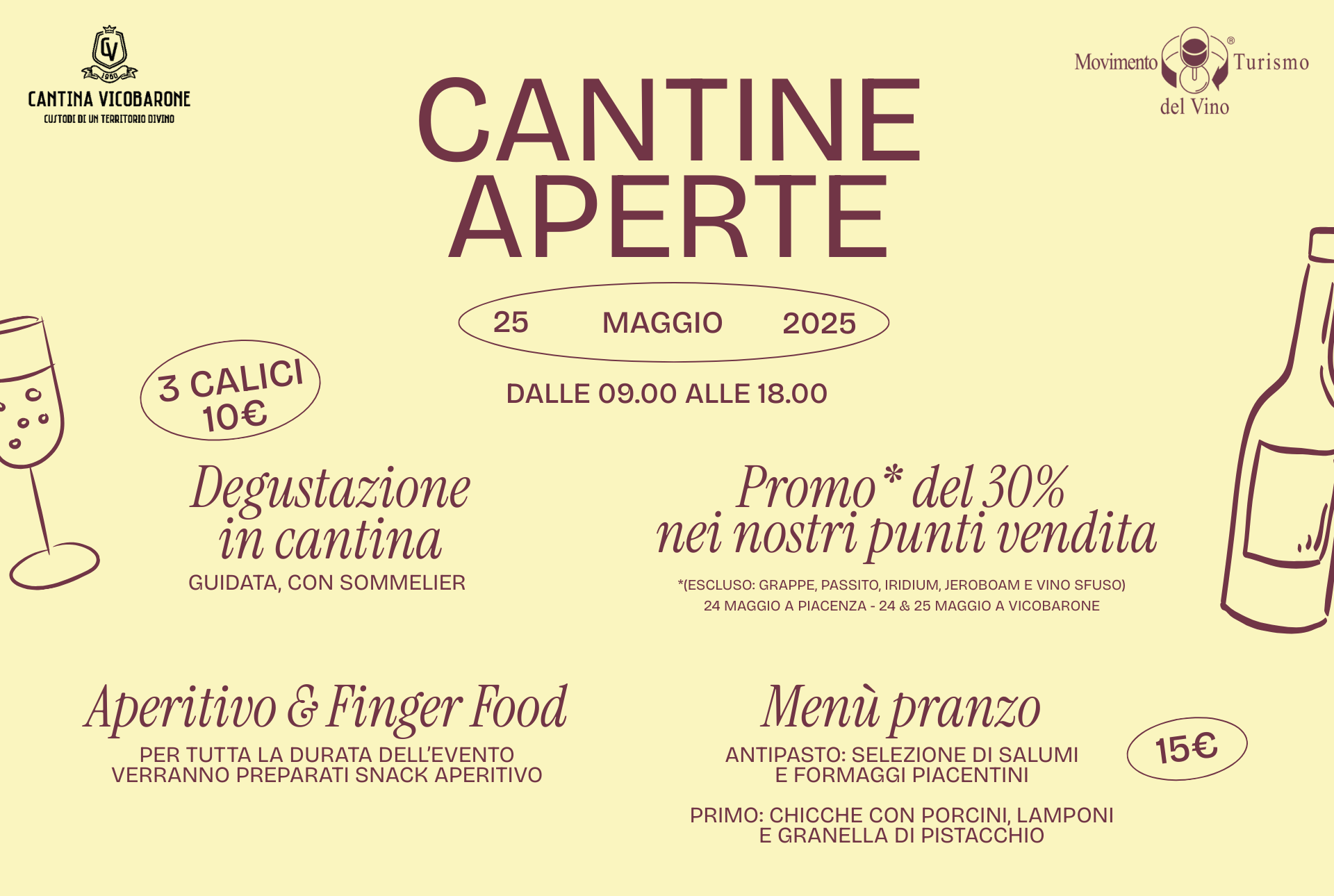 Il 25 maggio 2025 la Cantina Vicobarone apre le sue porte per una giornata speciale dedicata a tutti